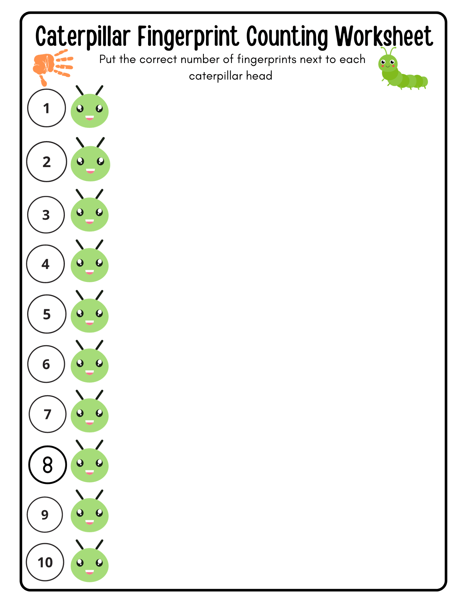 Fingerprint Counting Worksheets Activities Free Printables